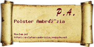 Polster Ambrózia névjegykártya